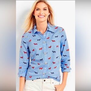 Talbots Dachshund Button Down Women’s Medium Shirt